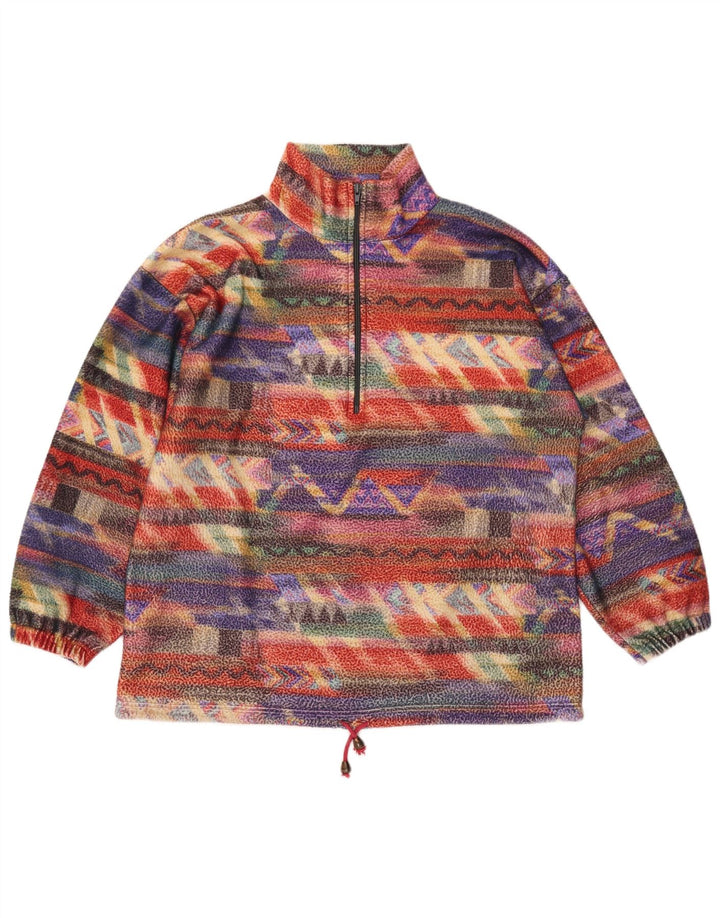 Женский флисовый джемпер оверсайз VINTAGE UK 14, средний разноцветный