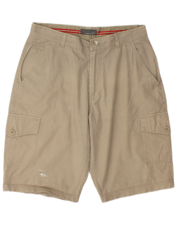 Zara Mens Cargo Shorts EU 42 Large W32  Beige Cotton