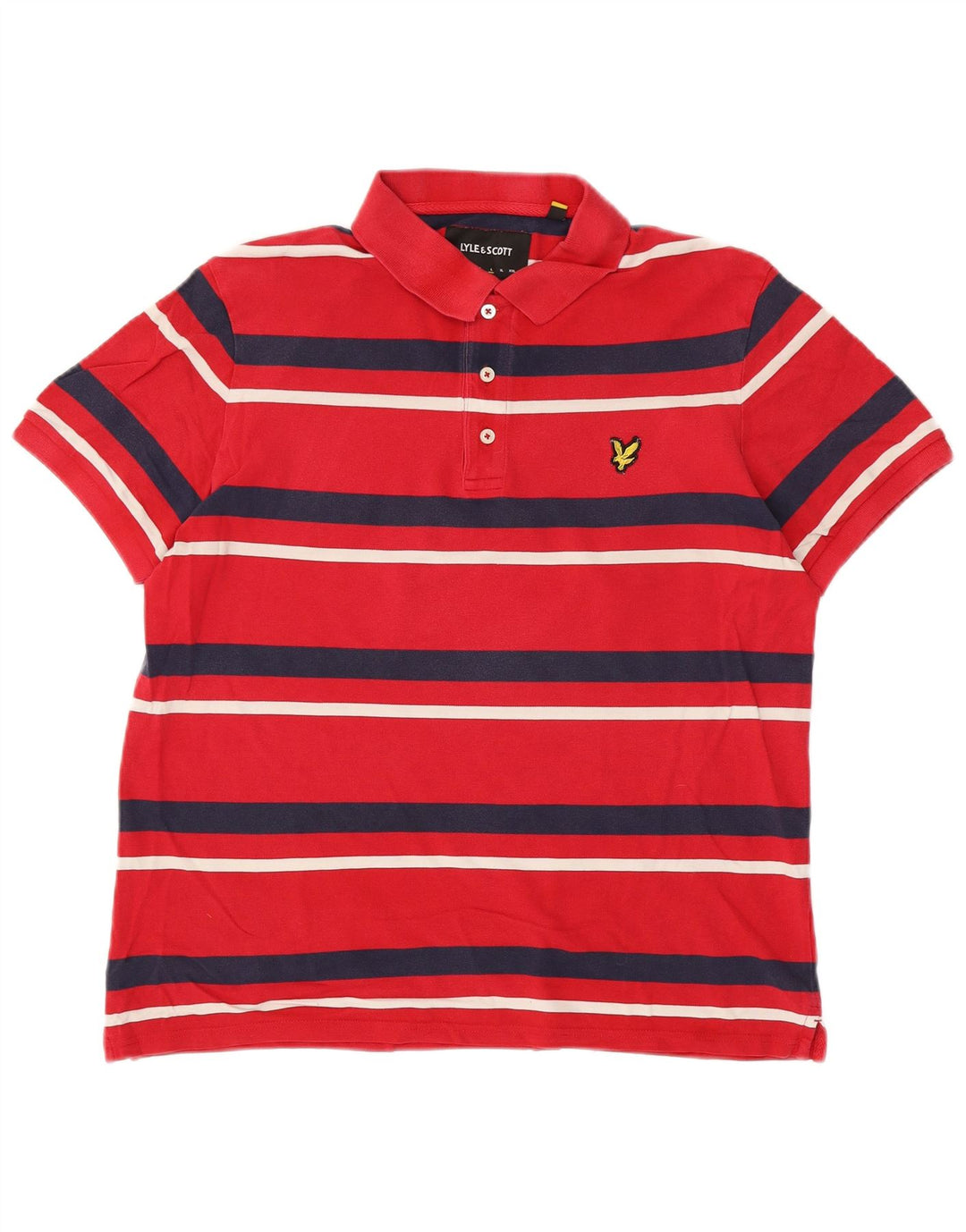 Мужская рубашка-поло Lyle & Scott в большую красную полоску из хлопка