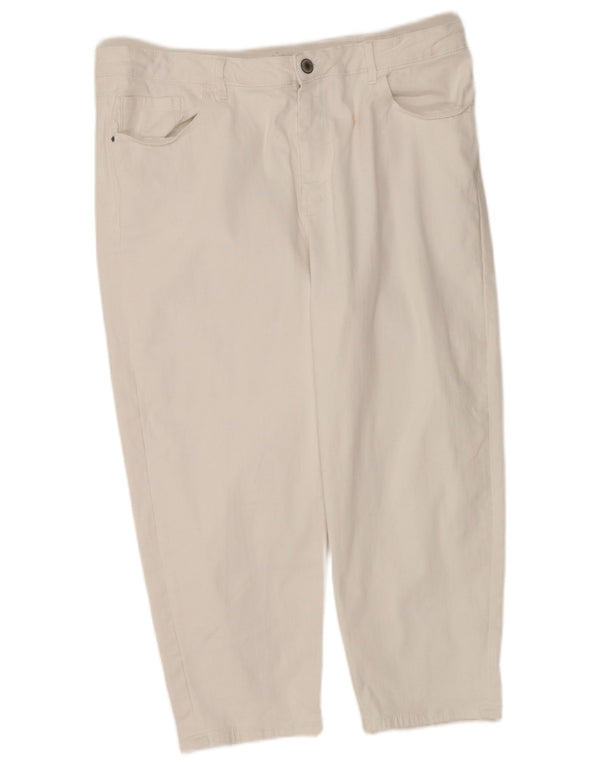 Женские капри Marks & Spencer UK 22 3XL W42 L22 Белый хлопок
