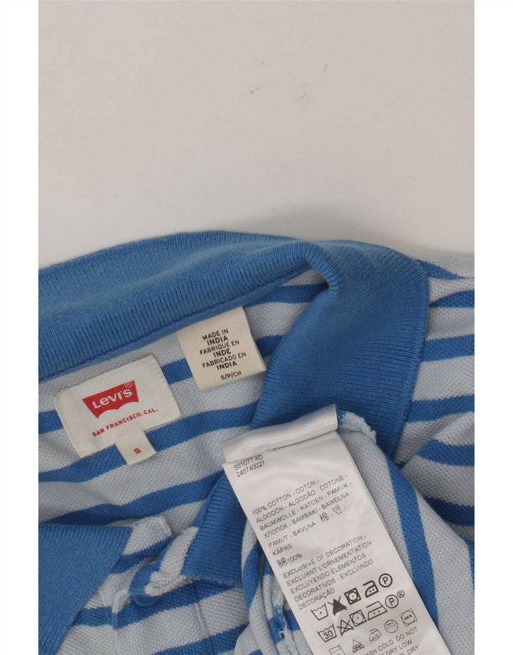 Мужская рубашка-поло Levi's, хлопковая маленькая синяя полоска
