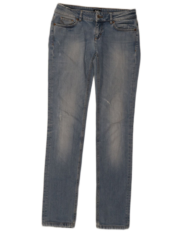 Женские потертые узкие джинсы Dolce & Gabbana W29 L32, синий хлопок