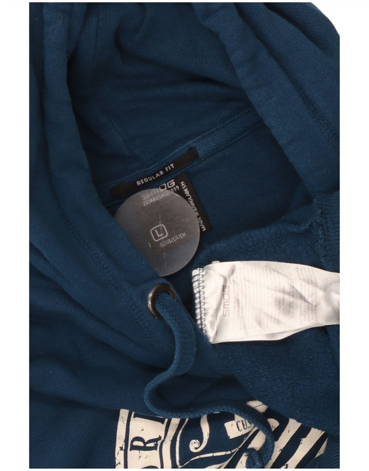 Мужской джемпер с капюшоном SMOG стандартного кроя, темно-синий, хлопковый