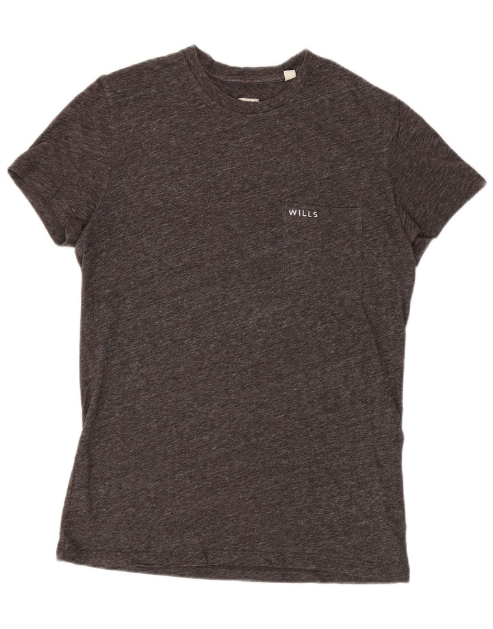 Мужская футболка JACK WILLS, маленькая, серая, в крапинку