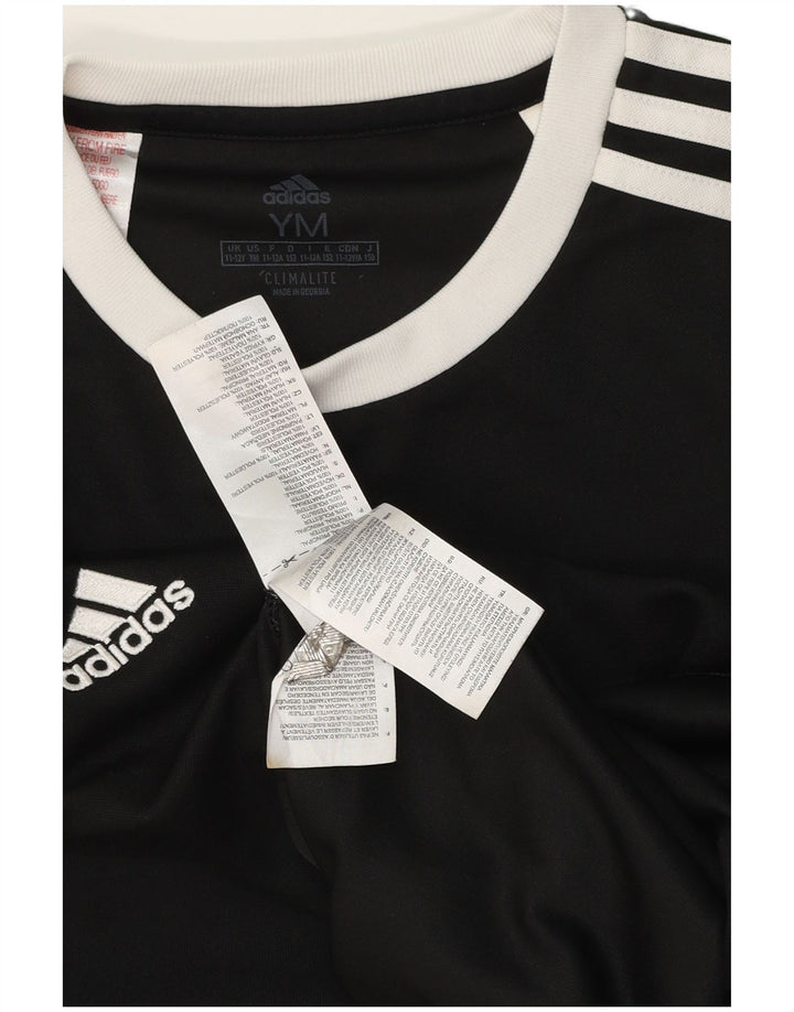 Футболка Adidas Climalite для мальчиков, топ 11–12 лет, средний черный полиэстер