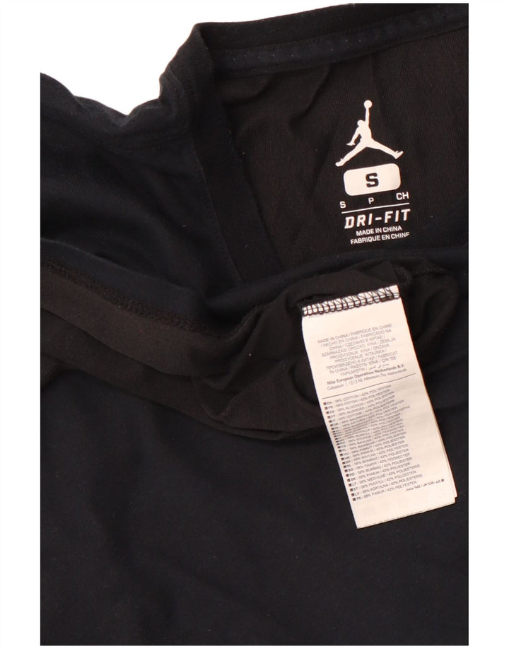 Мужская футболка с рисунком JORDAN, маленькая черная хлопковая спортивная футболка