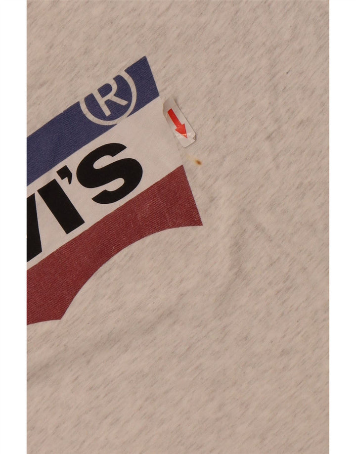 Мужская футболка с рисунком Levi's, 2XL, серый хлопок с крапинками