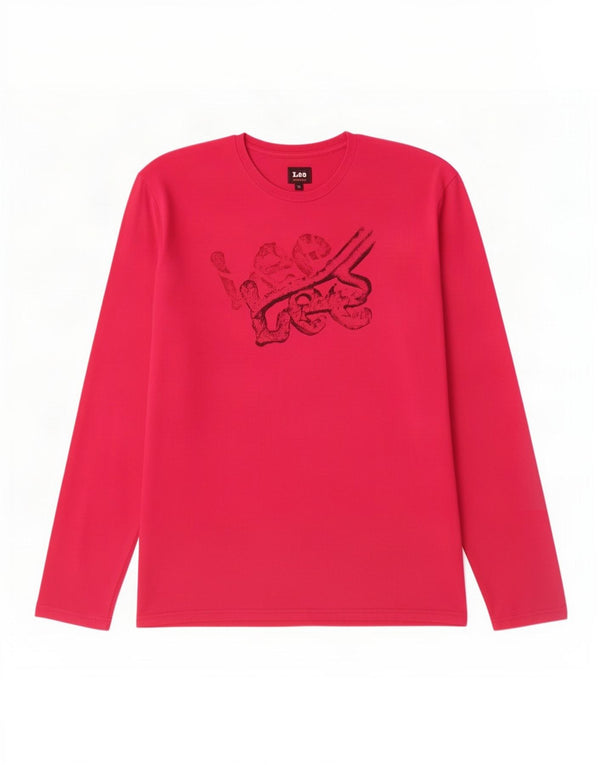 Женский топ Lee с длинным рукавом и графикой, UK 18 XL, розовый хлопок