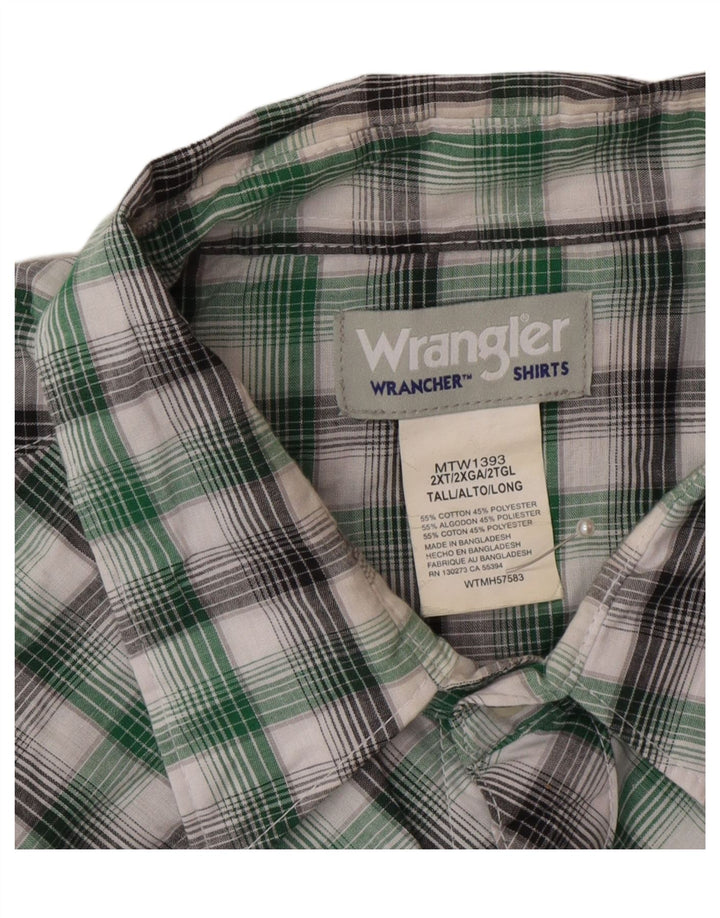 Мужская высокая рубашка Wrangler 2XL, зеленая клетка, хлопок