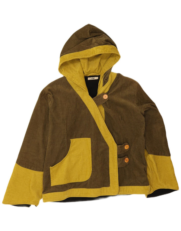 Женская вельветовая куртка Coline с капюшоном UK 16, цвет хаки, большой цвет