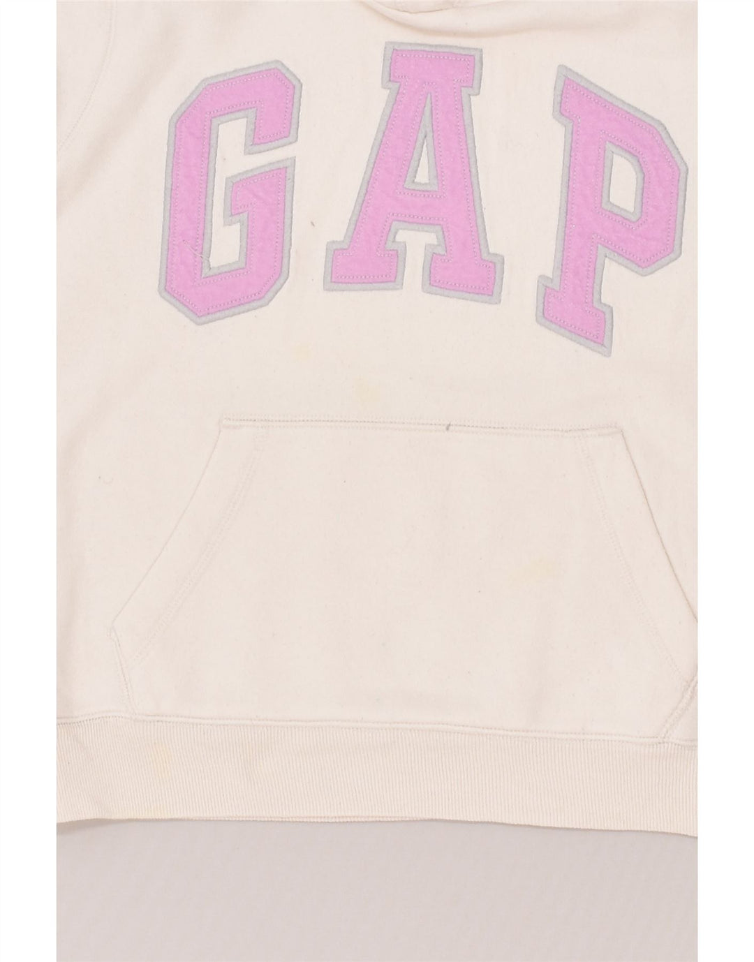GAP Boys Crop Graphic Hoodie Jumper 11-12 Years XL  Off White Cotton | Vintage Gap | Thrift | Second-Hand Gap | Used Clothing | Messina Hembry 