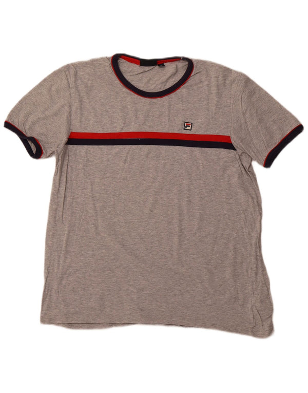 Женская футболка FILA Top UK 18 XL, хлопок в серую полоску