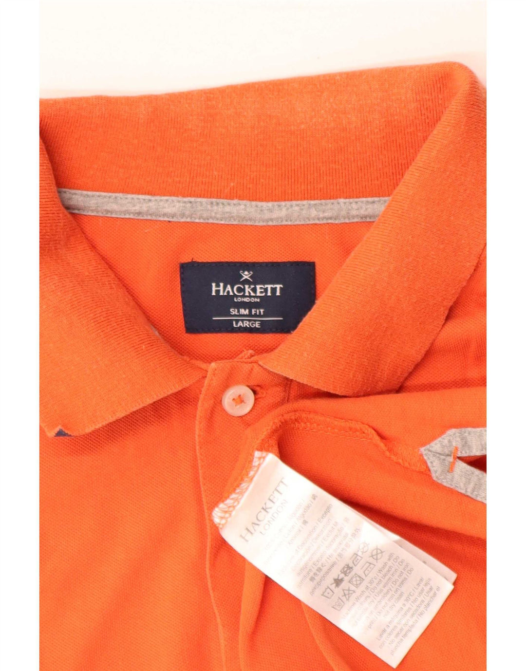 Мужская рубашка поло Hackett Slim Fit, большая оранжевая, хлопок