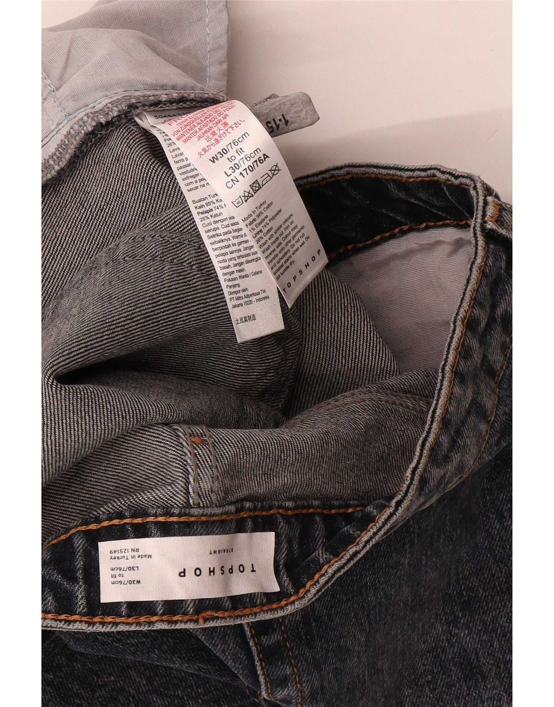 Женские укороченные джинсы Topshop W30 L25, черный хлопок