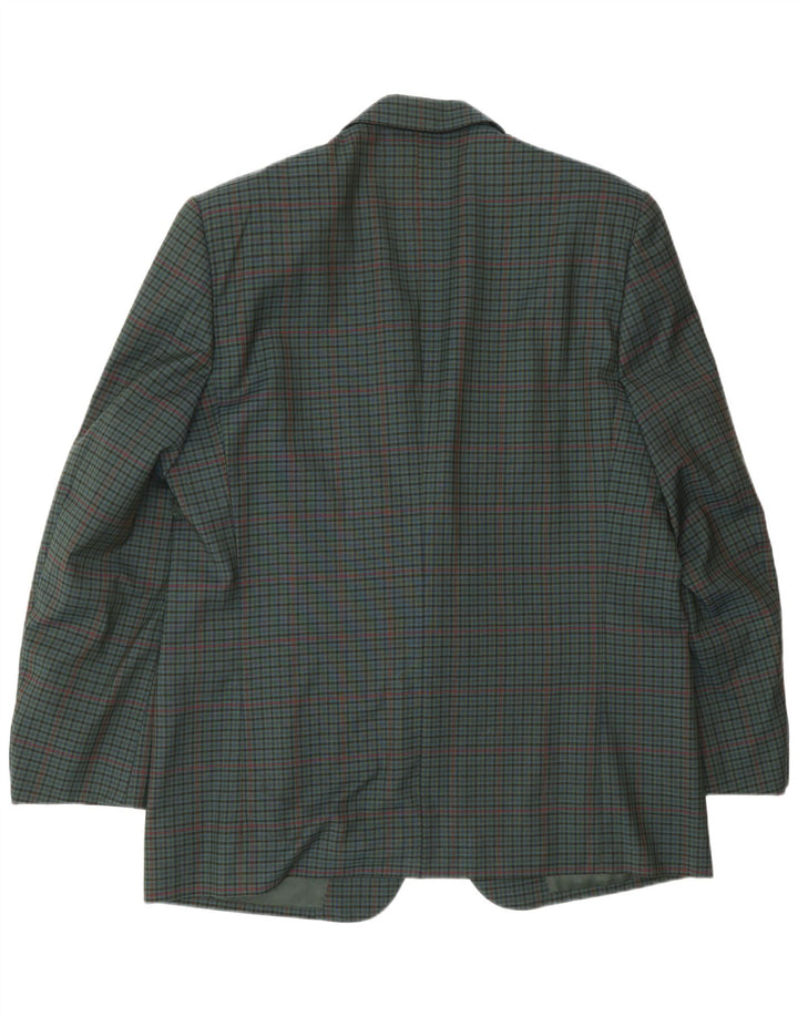 PIERRE CARDIN Mens 2 Button Blazer Jacket IT 54 2XL Green Check Wool