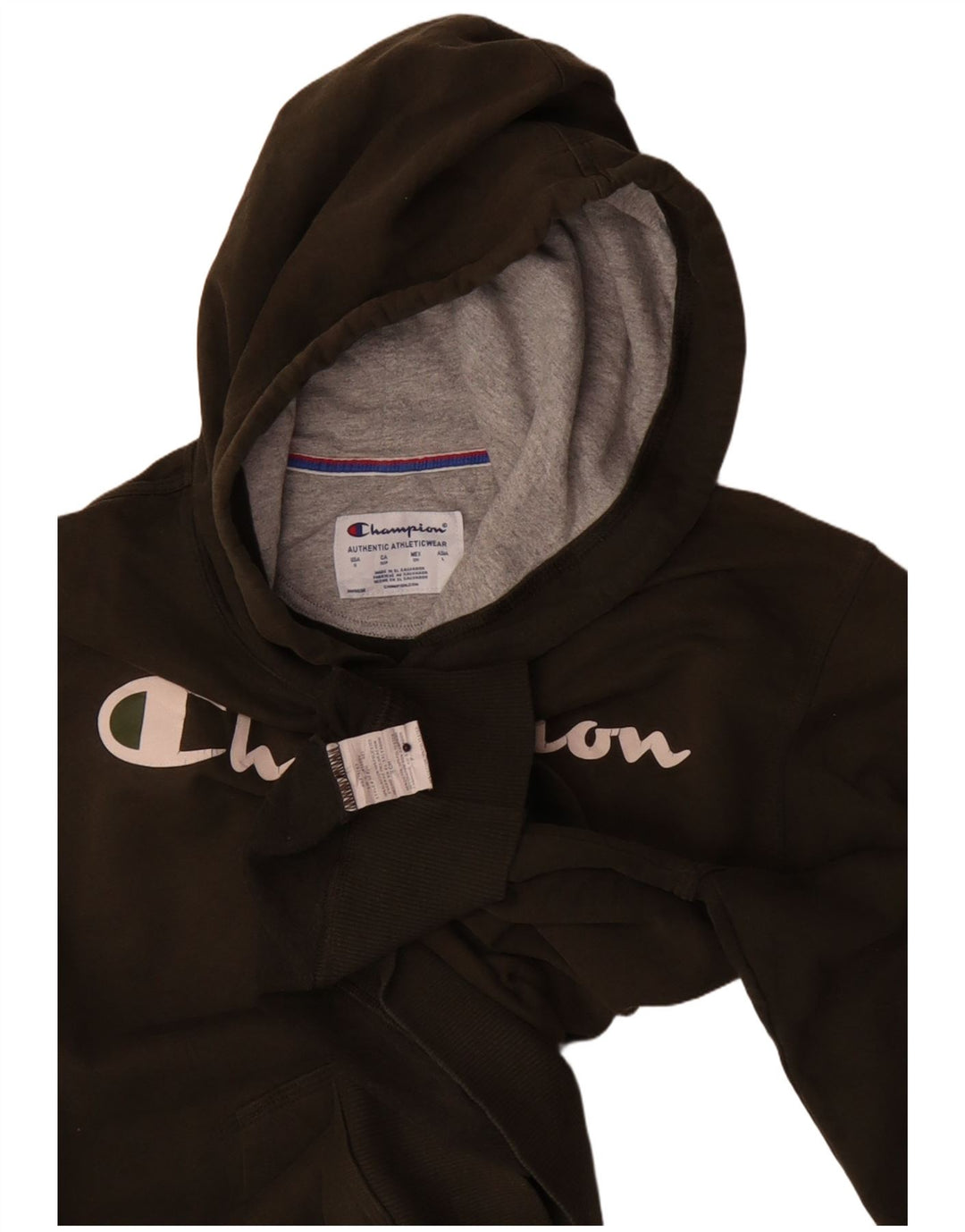 Мужской джемпер с капюшоном Champion, маленький цвет хаки, хлопок