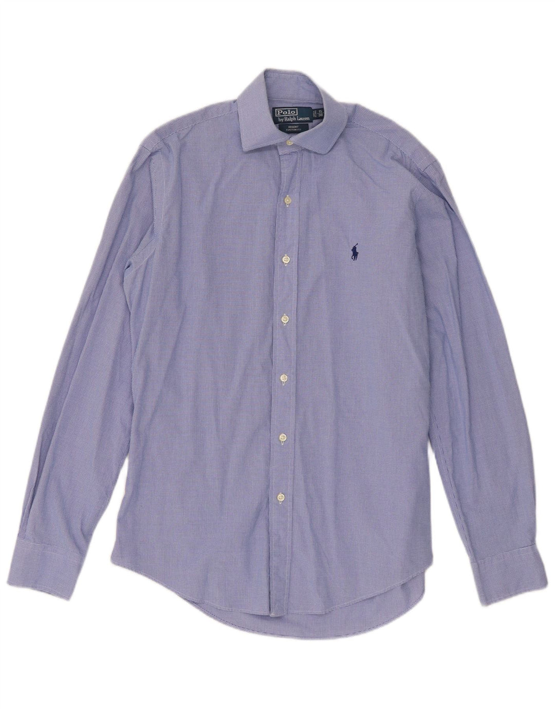 Мужская рубашка Regent Polo Ralph Lauren, размер 38 15, средний синий в мелкую клетку