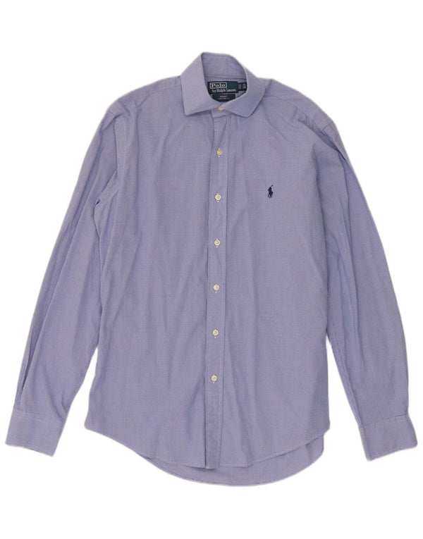 Мужская рубашка Regent Polo Ralph Lauren, размер 38 15, средний синий в мелкую клетку