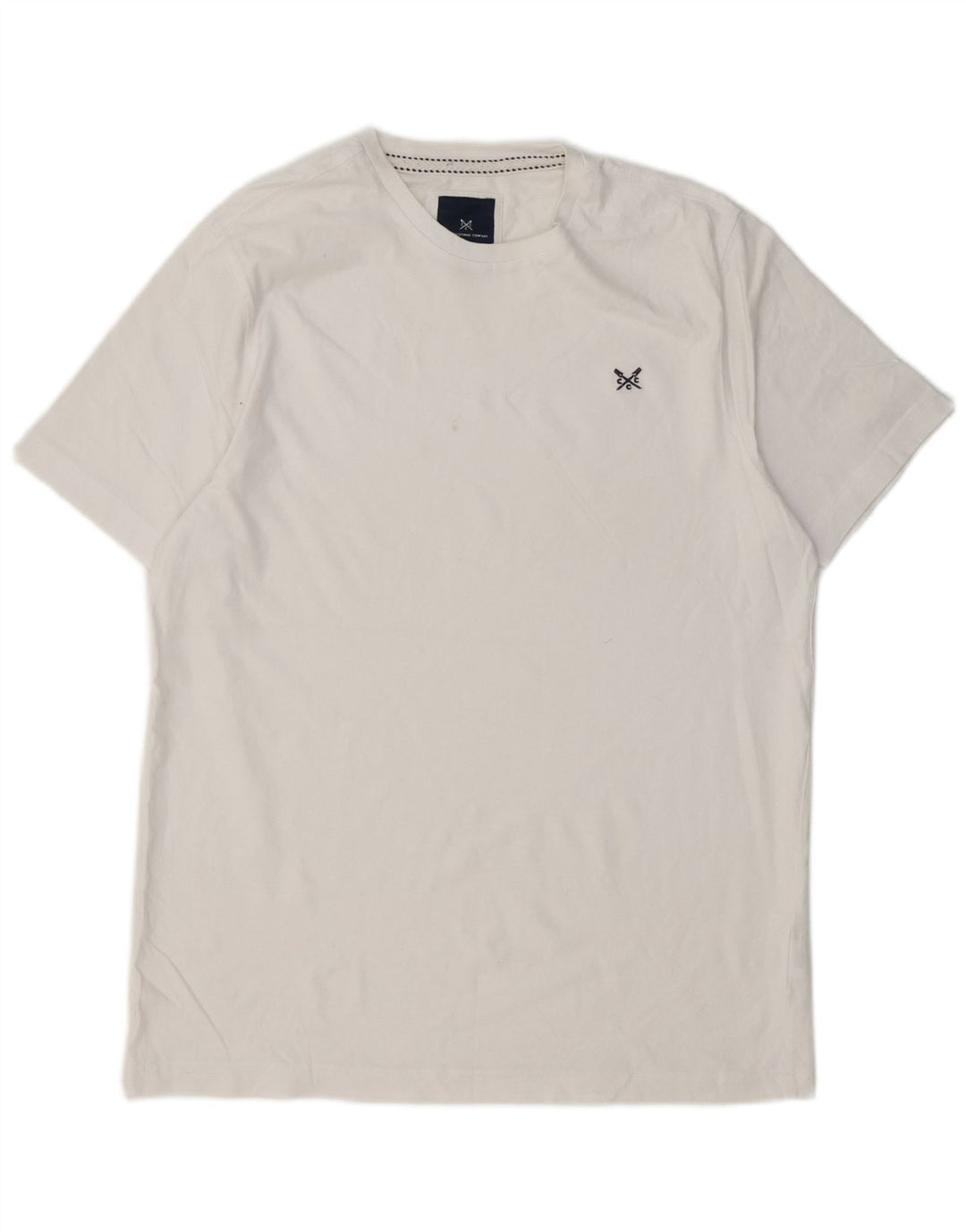 Crew Clothing Мужская футболка большого размера из хлопка белого цвета
