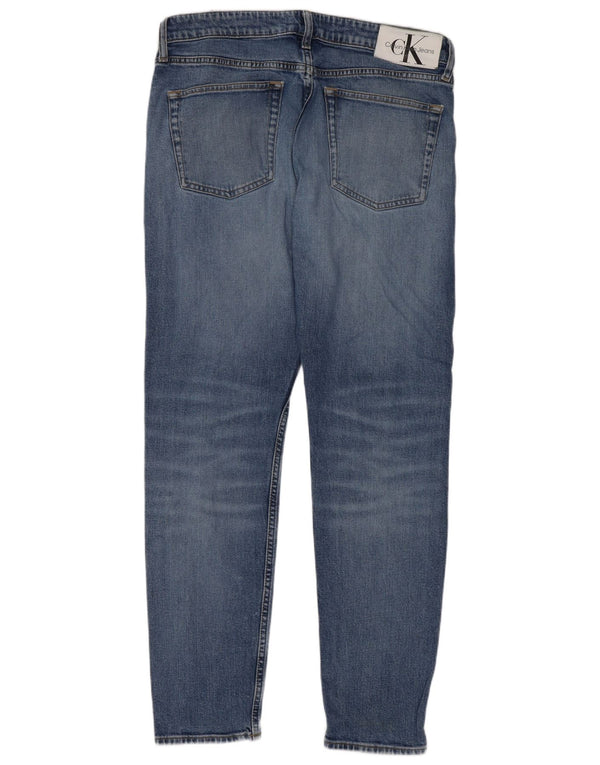 Мужские узкие зауженные джинсы Calvin Klein W32 L32, синий хлопок