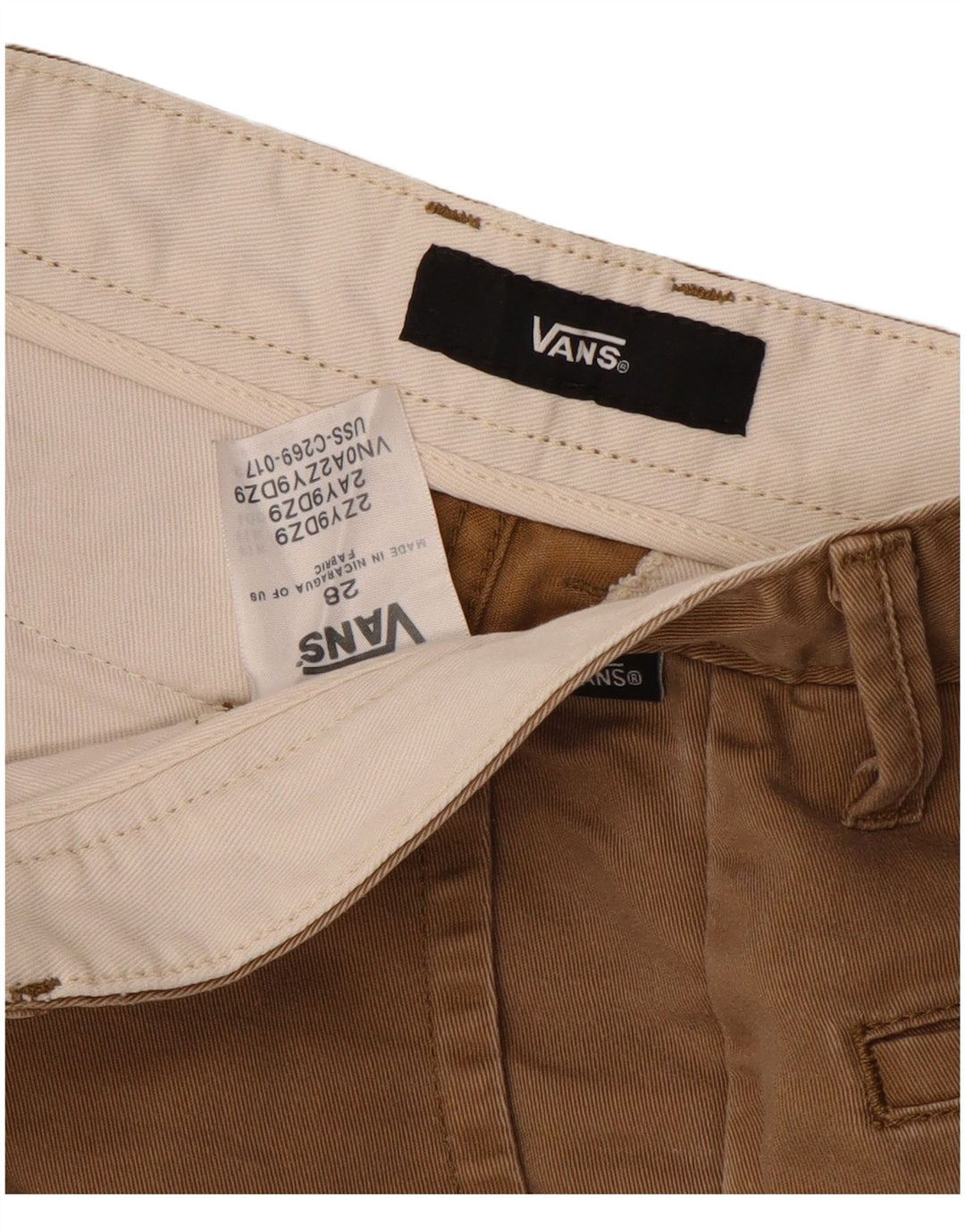 Мужские повседневные шорты Vans W28 средние бежевые