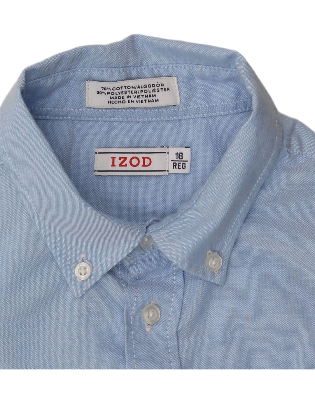 IZOD Boys Shirt 15-16 Years Blue Cotton Vintage Izod and Second-Hand Izod from Messina Hembry 
