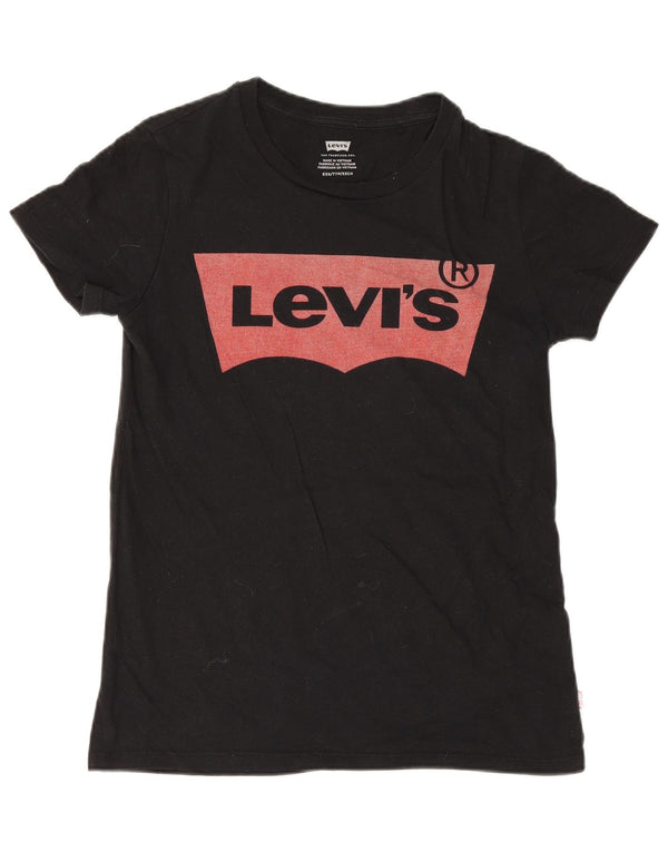 Женская футболка с рисунком Levi's Top UK 2 2XS Черная
