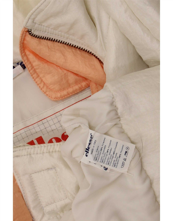 Ellesse Женская стеганая куртка свободного кроя IT 48 XL Белый Нейлон Ретро