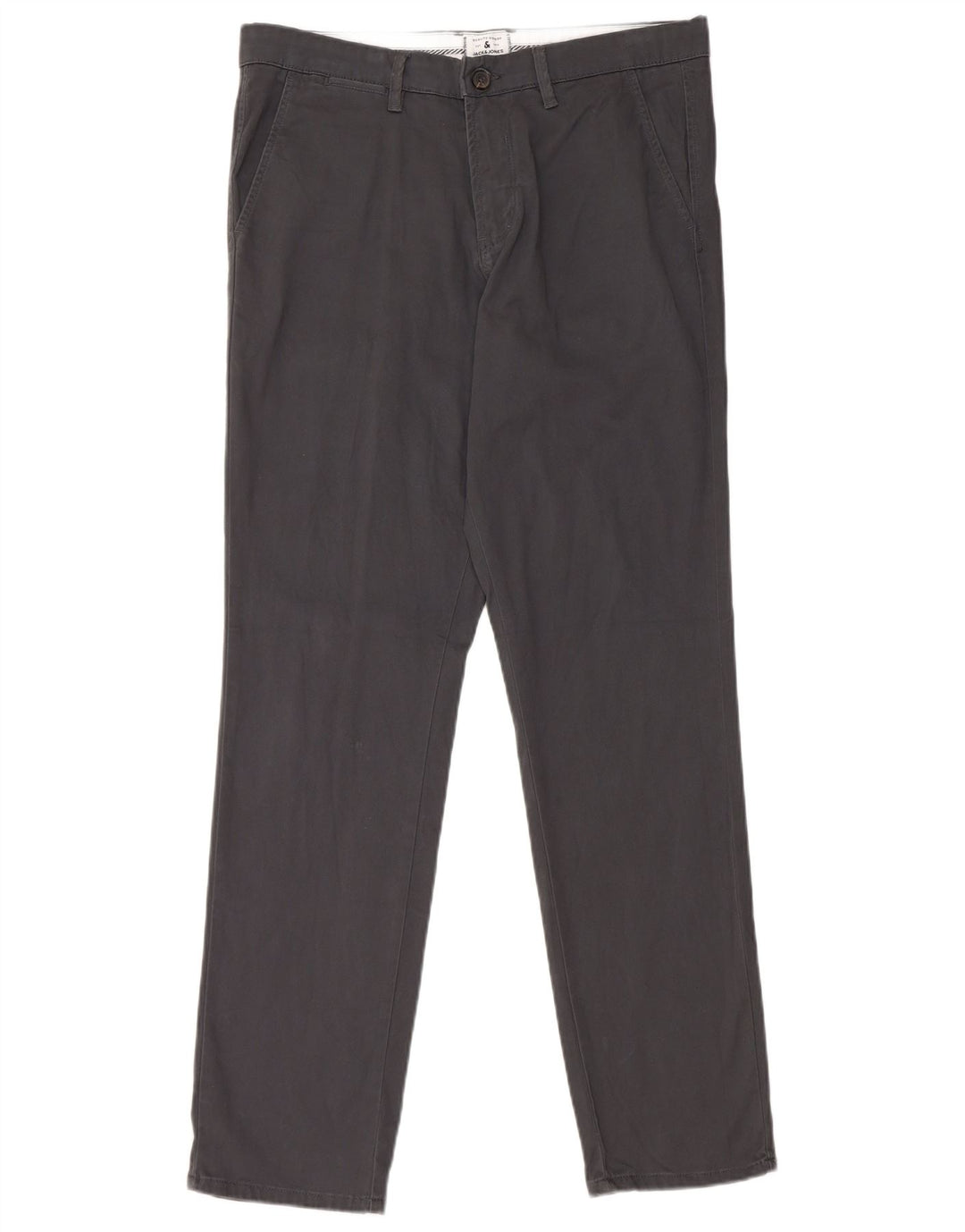 JACK & JONES Мужские узкие брюки-чиносы W32 L32 Серые хлопковые