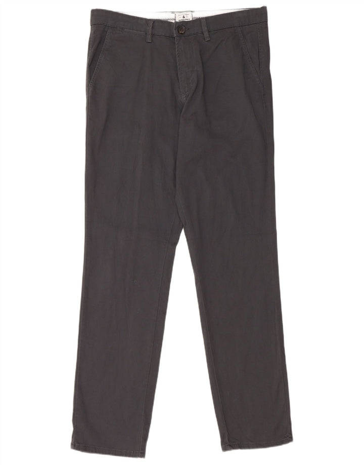 JACK & JONES Мужские узкие брюки-чиносы W32 L32 Серые хлопковые