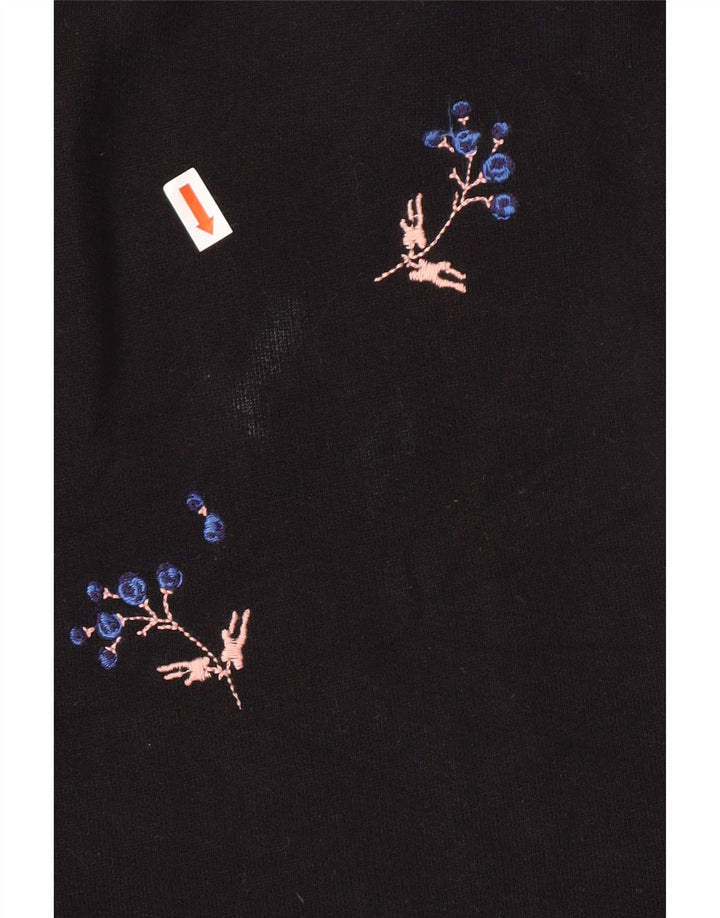 Женское платье-свитшот WHISTLES UK 10, маленькое черное хлопковое платье с цветочным принтом