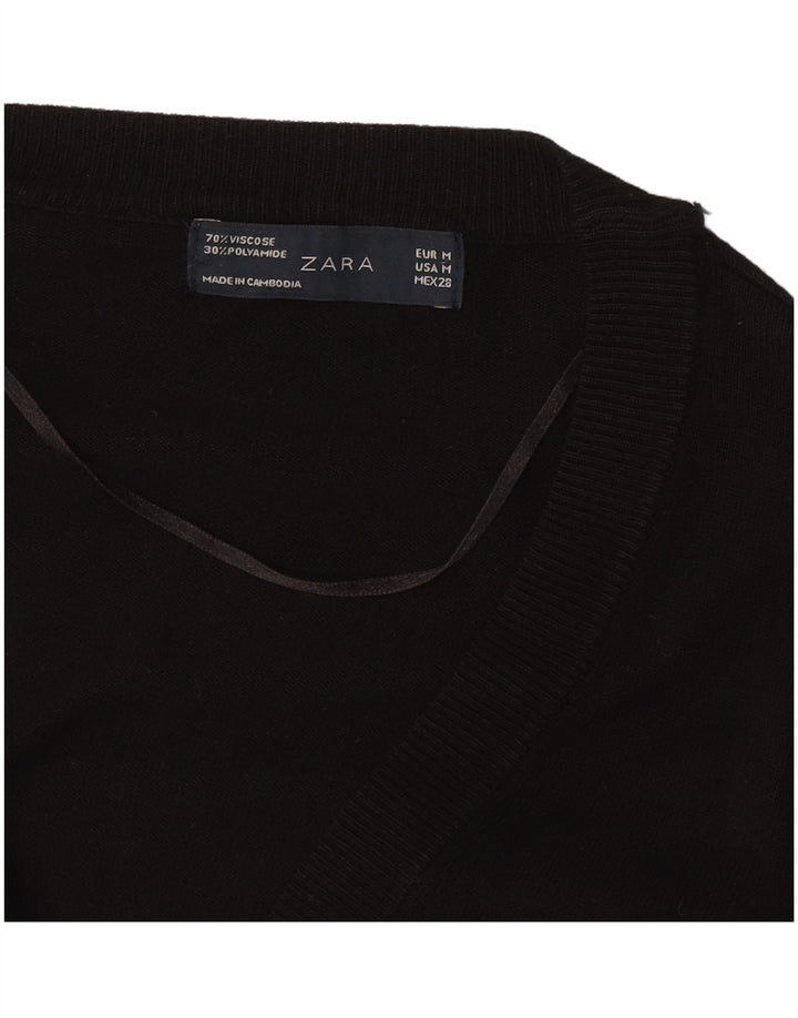 Женский удлиненный кардиган Zara UK 14, средний черный вискоза