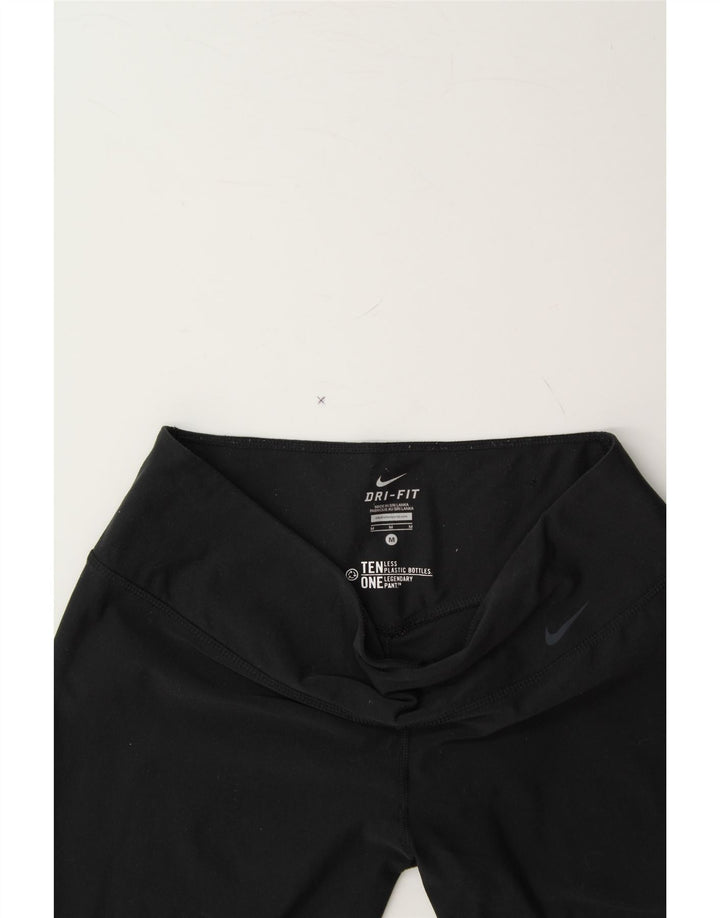 NIKE Womens Dri Fit Capri Trousers UK 14 Medium  Black Polyester Vintage Nike and Second-Hand Nike from Messina Hembry 