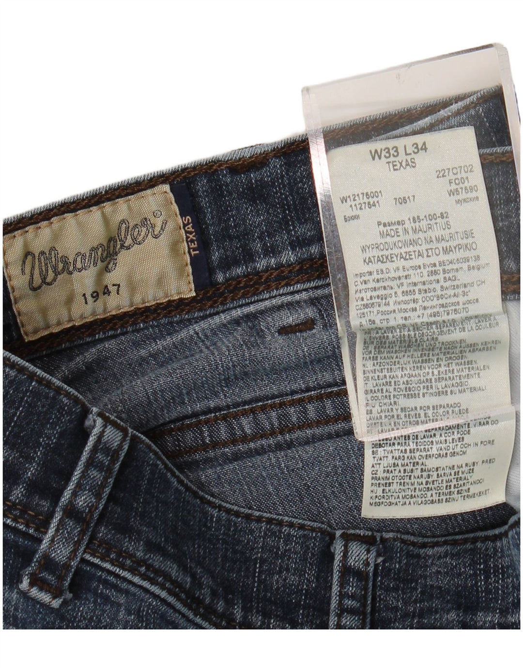 Мужские прямые джинсы WRANGLER Texas W33 L34 синие