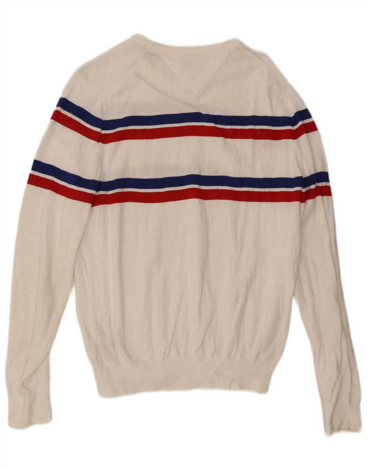 Мужской джемпер с круглым вырезом Tommy Hilfiger, средний белый с цветными блоками
