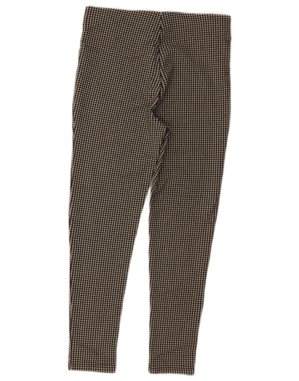 Zara Женские укороченные брюки с завышенной талией, большие W30 L25, черные с узором «гусиные лапки»