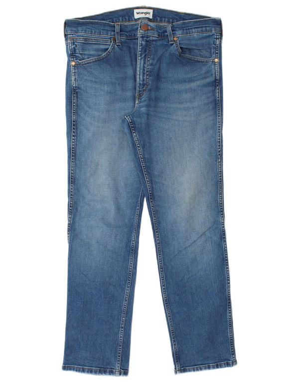 Мужские прямые джинсы Wrangler Greensboro Regular Fit W33 L30, синий хлопок