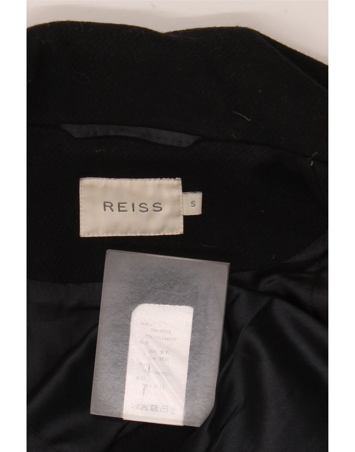 Женское пальто Reiss UK 10, маленькое, черное, шерстяное