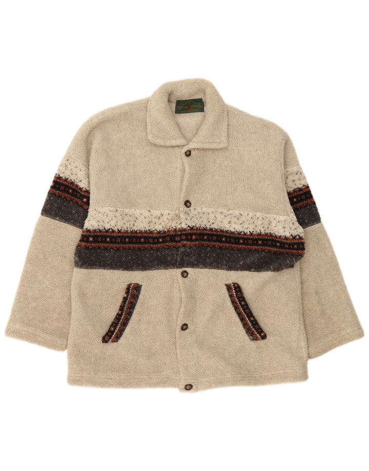 Винтажная мужская флисовая куртка UK 42 XL, серая, полиэстер с цветными блоками