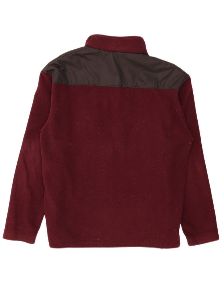 Мужская флисовая куртка REEBOK UK 42 XL бордового цвета с цветными блоками, полиэстер