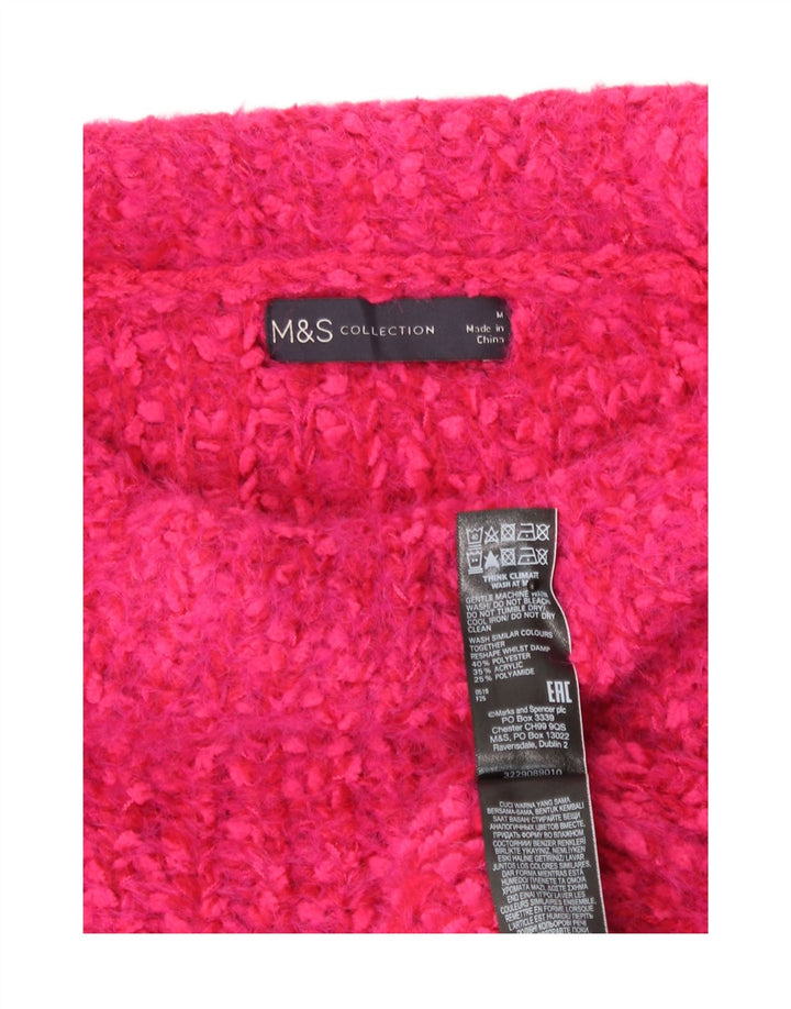 Женский джемпер с высоким воротником Marks & Spencer, Великобритания 14, средний розовый в крапинку