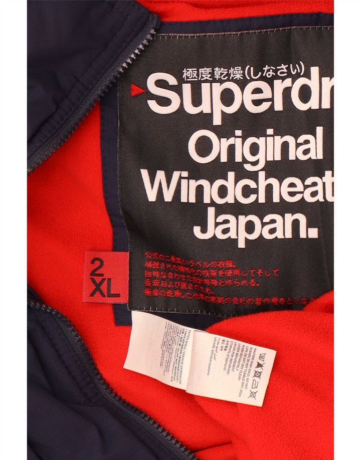 Мужская ветровка с капюшоном Superdry UK 44 2XL Темно-синий