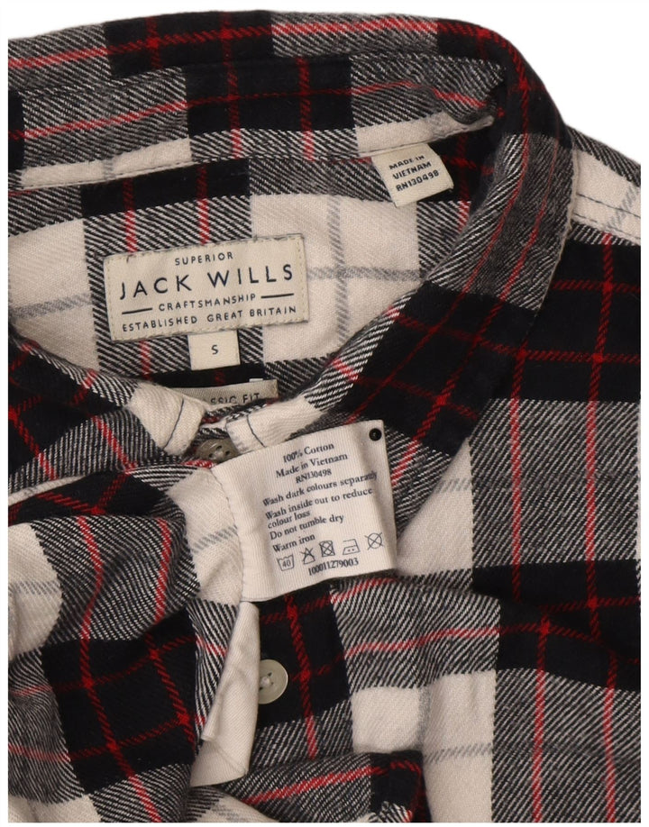 Мужская фланелевая рубашка классического кроя Jack Wills, маленькая черная хлопковая клетка