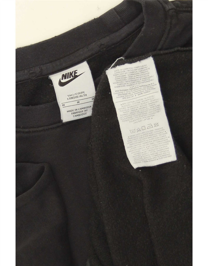 Мужской свитшот Nike, хлопковый джемпер среднего размера, черный