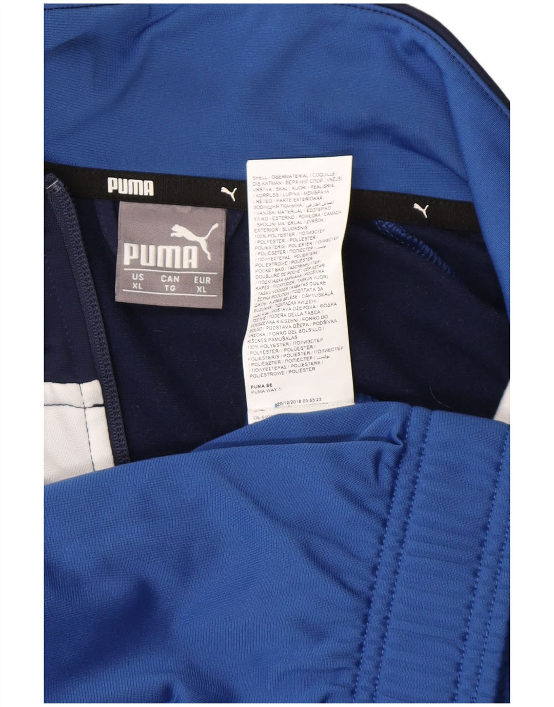 Мужская спортивная куртка PUMA XL, синий полиэстер с цветными блоками