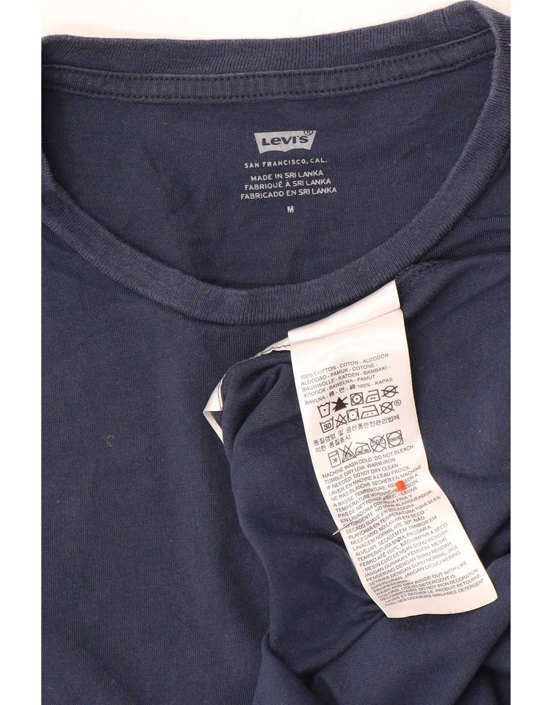 Мужская футболка с рисунком Levi's, топ среднего размера, темно-синий, хлопок