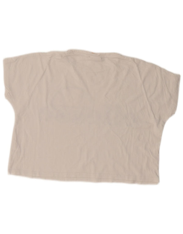 ELLESSE Женская укороченная футболка Heritage Oversized с рисунком Top UK 6 XS Белый