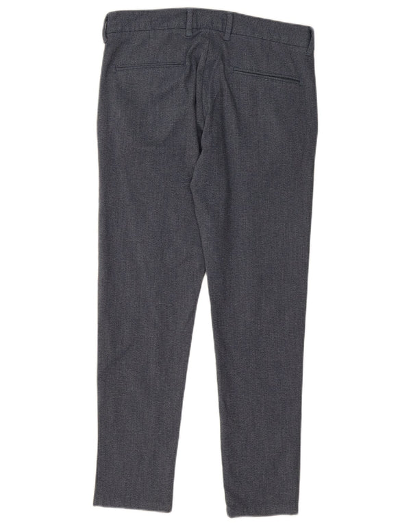 ZARA Mens Slim Suit Trousers EU 38 Small W30 L28 Navy Blue Polyester