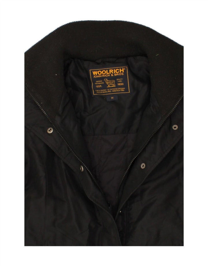 WOOLRICH Womens Overcoat UK 14 Medium Black Polyester Vintage Woolrich and Second-Hand Woolrich from Messina Hembry 