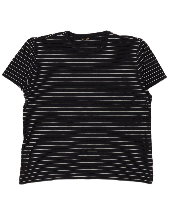 Мужская футболка MASSIMO DUTTI Top XL черная в полоску